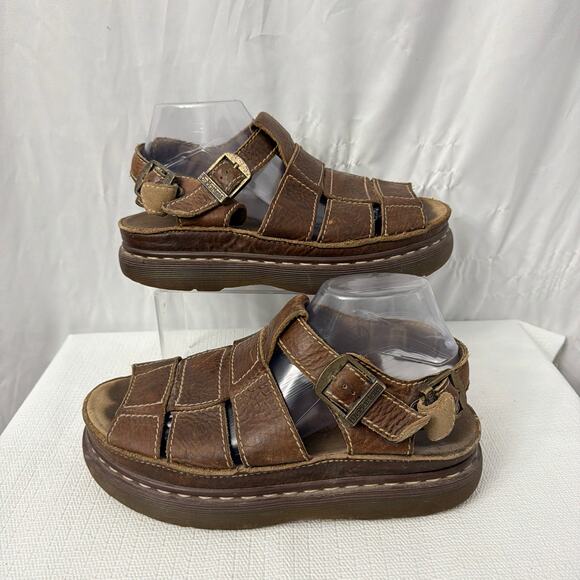 Vintage Dr Martens Sandals Men’s 10 US Made in England Brown Leather Fisherman